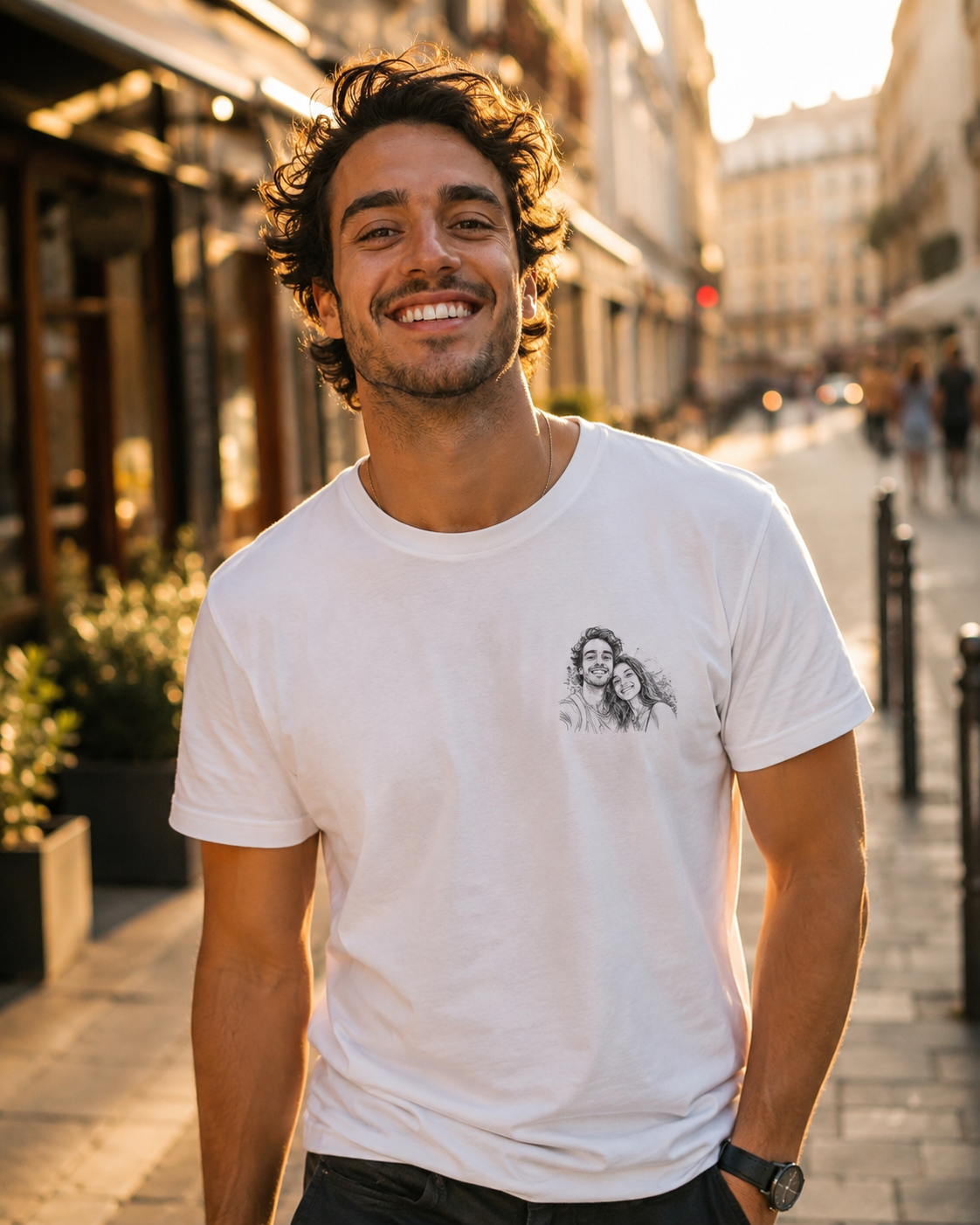 Empreinte — T-shirt Line Art personnalisé