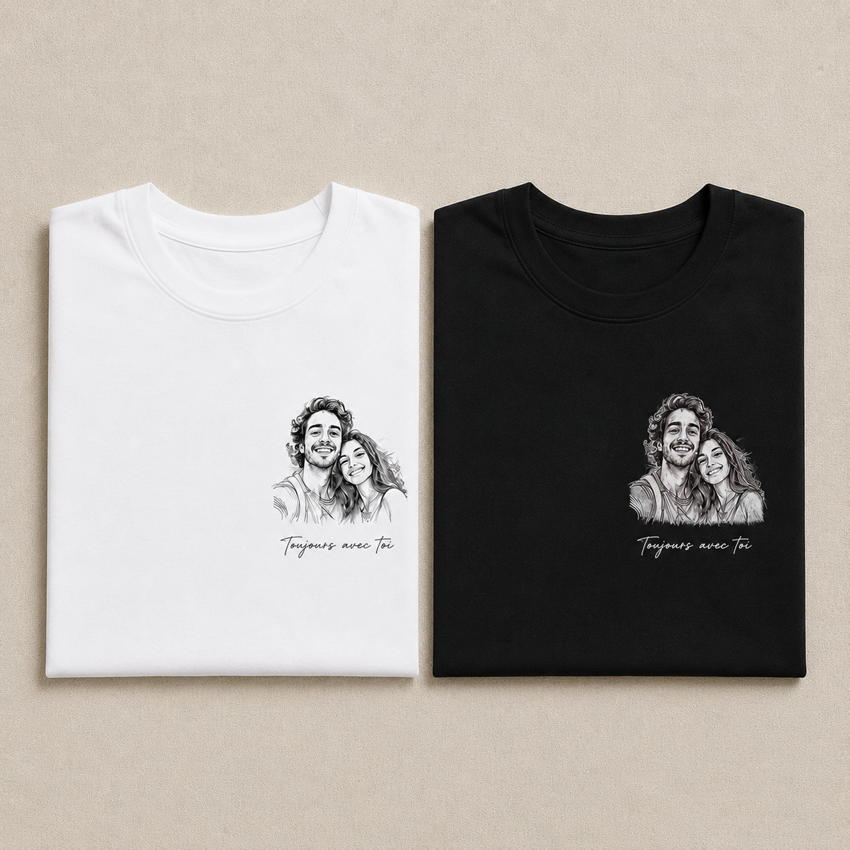 Empreinte — T-shirt Line Art personnalisé